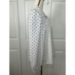 Ann Taylor LOFT Bow Print Blouse White Black Bow Tie Neckline‎ Women's Medium Long Sleeve Photo 8