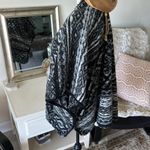 Lucky Brand  boho Aztec tribal beach cozy black off white poncho cardigan OS​​​ Photo 6