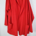 Jessica London  Long Sleeve Open Front Cardigan Red Photo 2