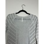 Xhilaration Womens S Gray Knit Sweater Lace Inset Lagenlook Raw Seams Semi-Sheer Photo 5
