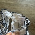 frame denim Frame white and black embroidered ruffle trim halter top. Size L Photo 7