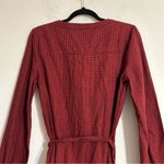 Gap  Long Sleeve Henley Mini Dress in Red Houndstooth Small Holiday Christmas Photo 7