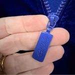 Bob Mackie Vintage  Wearable Art Blue Velour Ebroidered Track Jacket Womens Small Photo 5