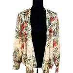 Ember Sheer Tropical Tie Front Oversized Topper Layer Blouse Medium NEW Photo 0