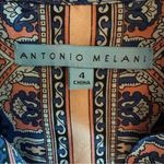 Antonio Melani  Blue Paisley Half Button Up Long Roll Tab Sleeve Shirt Dress Sz 4 Photo 10