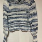 Wild Fable Knit Pull Over Cropped Sweater, Blue Stripe Medium NWT Photo 12