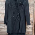 Leslie Fay Vintage  Black Pinstriped Suite Dress Size 10 Photo 0