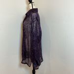Josephine Chaus  Purple Floral Sheer Button Down Blouse Top Sz 16 100% silk Photo 1