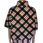 Liz Claiborne Plaid Buttoned Fleece Cape Photo 4