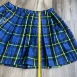 Hot Topic Hot‎ Topic Y2K Inspired Blue & Green Plaid Mini Skirt Size M Skater W/ Chain Photo 3