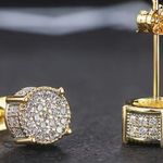 New Stud Earrings Gold Photo 0