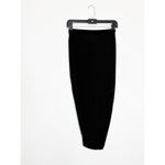 Misha Collection Ruched Back Midi Skirt Medium Slit Black Jersey Whimsigoth NWT Photo 2