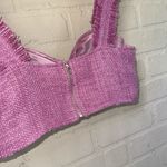 SheIn Frayed crop top Edge Pink tweed medium lined Photo 3