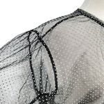 ZARA  Sheer Black Polka Dot Long Sleeve Blouse Size Medium Photo 4