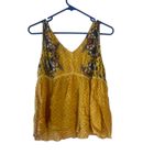Blue Rain Women's Size Medium Yellow Boho Floral Boho V Neck Top Photo 4