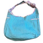 Thirty One Chevron Patterned Multicolor Blue Green Pink Hobo Bag Photo 3