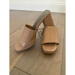 Worthington  Nude Patent Platform Block Heel Mules 8.5 Photo 2