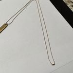 Love Charm Gold Tone Chain Necklace With stamped  And Blue Crystal Heart 36 Inch Photo 1