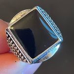 Obsidian S925 sterling silver ring size 8 Photo 6