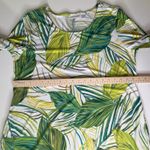 Susan Graver  Tropical Leaf Print Tie Sleeve Dress Size LP Liquid Knit Stretch Photo 10