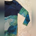 Vandana Women’s Long Sleeve Abstract Soft Dress Size Small Blue Photo 5