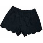 Ann Taylor  Loft Navy Eyelet Fully Lined Flat Front Shorts‎ Scalloped Hem SZ S Photo 2