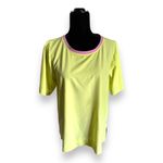 Lands' End  Womens Top Sz M 10 12 Lemon Lime Lavender‎ Elbow Sleeve 365 Tunic Photo 5