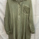 Umgee women's green lace knit button relaxed casual oversized tunic top dress XL Photo 0