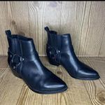 Steve Madden  Moto black heeled ankle booties biker harness short pointed toe Photo 2