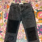 IRO Jeans Lep Patchwork Distressed High Rise Slim-Leg Ankle Jeans Black Wash Size 25 Photo 3