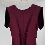 Elegant Burgundy velvet top lace detail 90s vintage tie back Dress 7 Y2K holiday Red Size undefined Photo 2