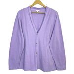 J Jill Cardigan Womens 2X Organic Cotton Lavender Preppy Coquette Cottage Work Purple Photo 1