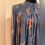 Lucky Brand EUC Blue and Pink Floral Long Sleeve Blouse size small Photo 1