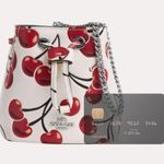 Coach Drawstring Wristlet With Cherry Print - Novelty Leather/Silver/Chalk Multi Photo 10