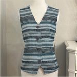 Vintage Koret‎ Blue Striped Button Front Vest Size Medium Photo 1