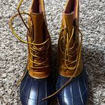 Women’s blue duck rubber boots. Size 7/8 Photo 0