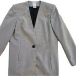 Liz Baker Blazer Essentials Black White Checkered One Button Front Size 14 Tall Photo 7