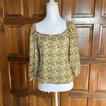 Nation Ltd  Dallyce Romance Tee Vintage Fleur Small Top Yellow Floral cottagecore Photo 4
