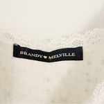 Brandy Melville  Pastel Blue White Floral Lace Bow Stretchy Crop Tank Top Photo 3