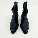 Free People Free People Billy Western Boots Size 8.5 Buckle Studs Pointed Toe Black Photo 2