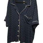 Women's Auden Navy Blue White Polka Dot Pajama Top Sleep Shirt 3X Size undefined Photo 0