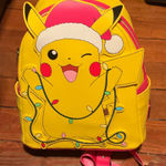 Lounge Fly  Pokémon Pikachu Christmas Holiday Mini Backpack NWT Photo 0