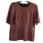 Trouve Brown Leather Blouse Size M Photo 0