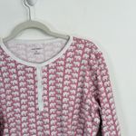 Roberta Roller Rabbit Roller Rabbit Pink Elephant Henley Pajama Top 100% Cotton Womens Large Photo 1