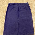 To The Max || Dark blue denim pencil skirt with front design. Photo 2