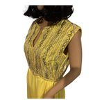 American Vintage Vintage 1950s Yellow Beaded & Sequin Pearl Embellished Sleeveless Gown | Large Photo 10
