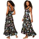 MISA Los Angeles MISA • Anthropologie Aurelia Flouncy Floral Midi Dress maxi black floral linen Photo 7