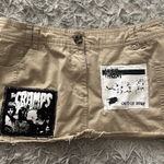 Laura Scott  petite Tan Mini Skirt with Band Patches Photo 0