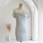 Selfie Leslie  White Bodycon Mini Dress Sleeveless Flutter Photo 4