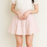 Marciano pale petal pink pleated silk mini skirt with tulle underlay. Size 4 Photo 0